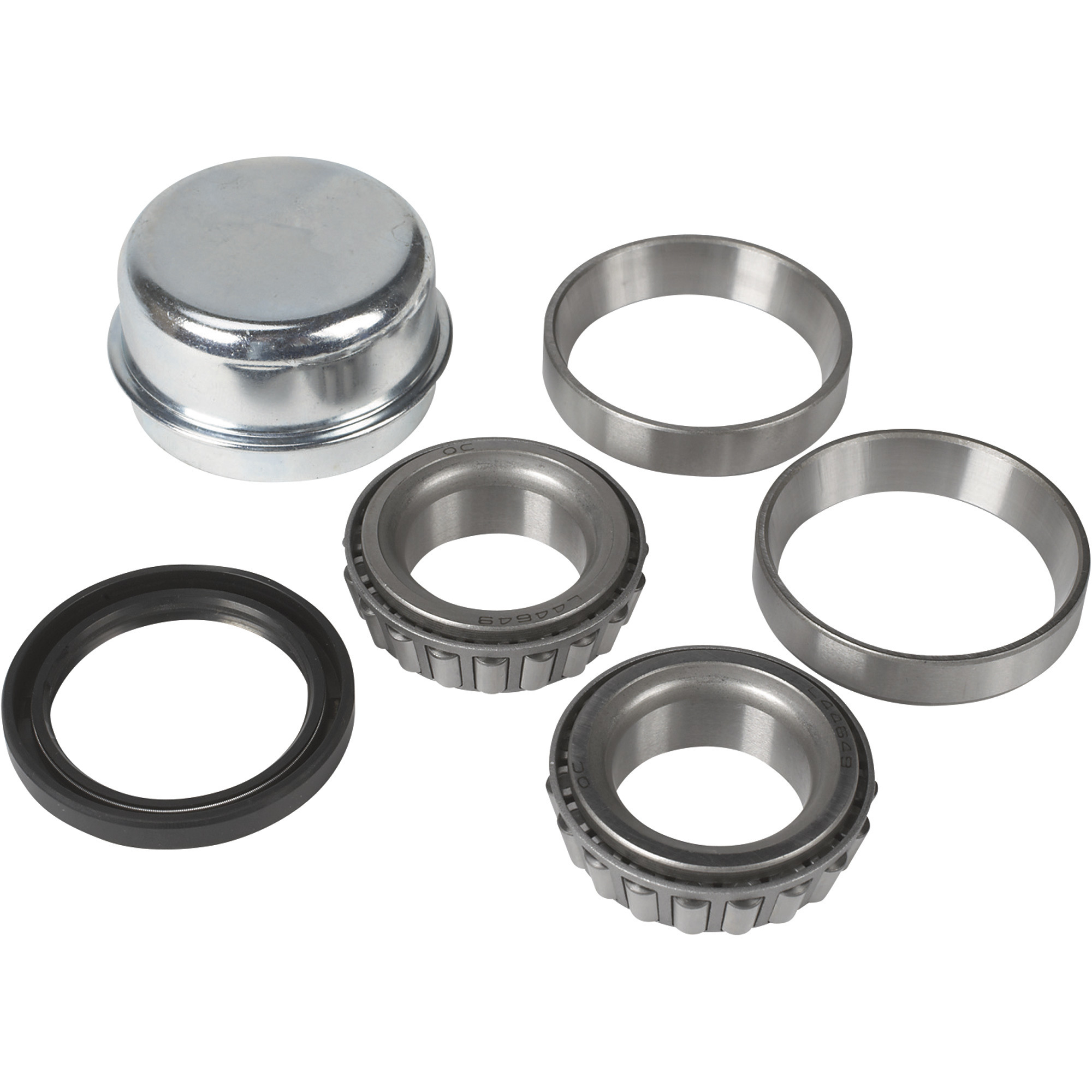Ultra-Tow High-Performance Hub Bearing/Seal Kit, 1-1/4in. Inner Bearing, 1-1/4in. Outer Bearing, 1-1/2in. Double-Lip Spring-Loaded Oil Seal, 2.328in. Dust Cap